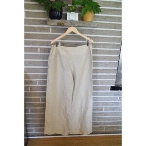 Elie Tahari  Wide leg dress pants size 14 linen silk blend coastal beachy spring